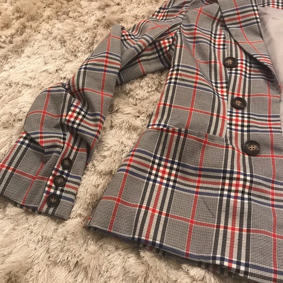 Trendy Office Perfect Plaid Blazer Gray/Gray - Picture 7 of 8